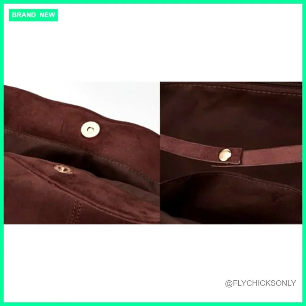 Large Capacity Faux Suede Hobo Shoulder Bag Tote Purse Satchel